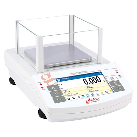 Globe Scientific Balance, Precision, Touchscreen, 360g x 1mg, Internal Calibration, 100-240V, 50-60Hz GBT-363C